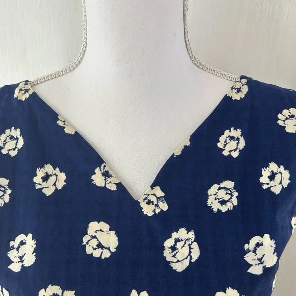 1950’s Monterey Models Navy Dress with White Roses and Button Back size XS VGUC - Picture 5 of 12